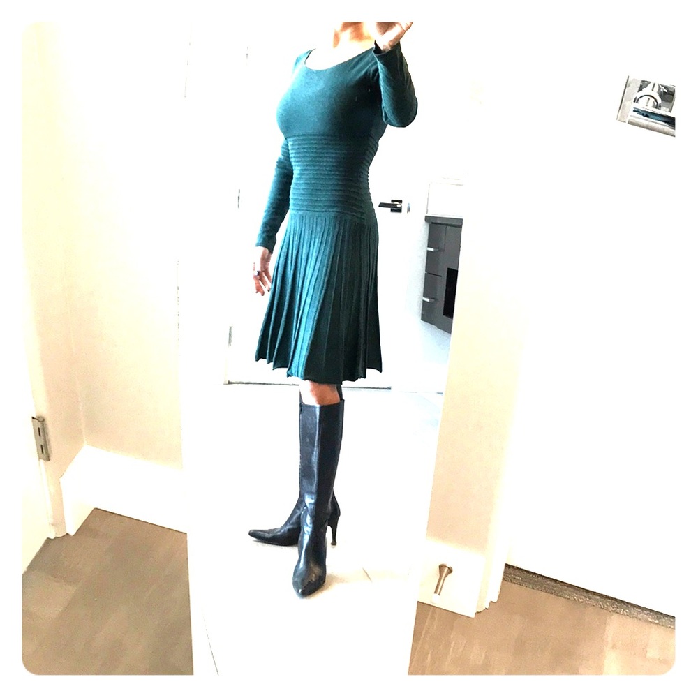 ⁉️$10 SALE⁉️MAX STUDIO DARK GREEN SWEATER DRESS